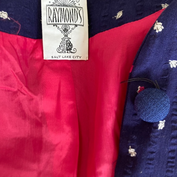 100% cotton vintage seersucker 1970s polka dot dress suit with dress and jacket - Picture 7 of 11